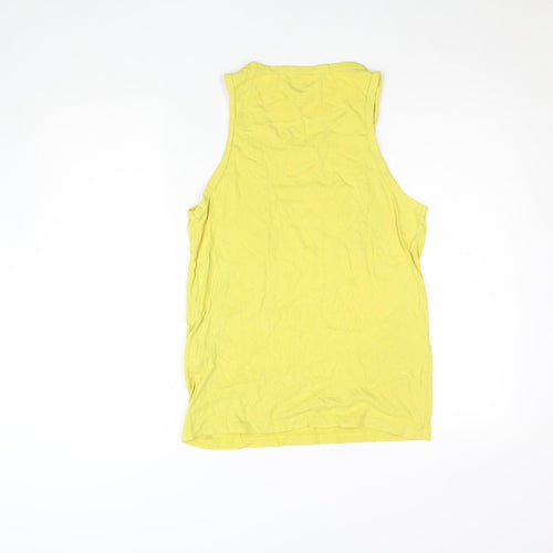 Jack & Jones Men's Yellow Graphic Tank Top Size S Cotton