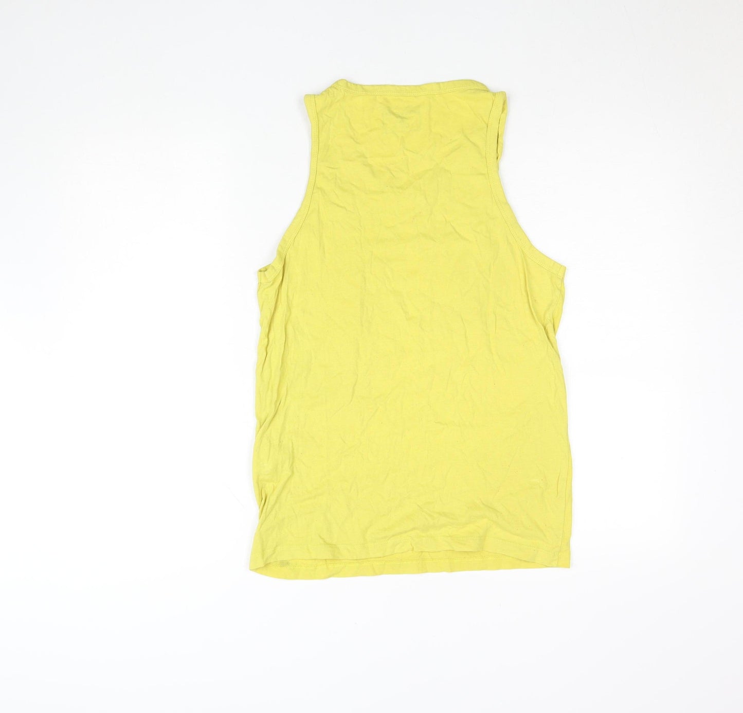 Jack & Jones Men's Yellow Graphic Tank Top Size S Cotton