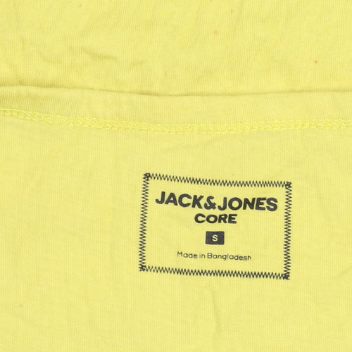 Jack & Jones Men's Yellow Graphic Tank Top Size S Cotton