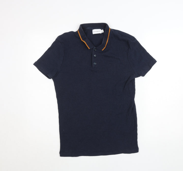 Topman Men's Blue Slim Fit Cotton Polo Shirt Size M