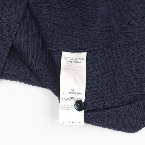 Topman Men's Blue Slim Fit Cotton Polo Shirt Size M