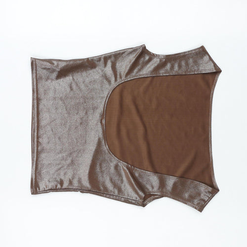 PrettyLittleThing Women’s Brown Metallic Slim Fit Sleeveless Camisole Top UK 8