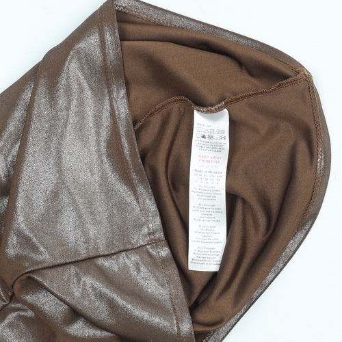 PrettyLittleThing Women’s Brown Metallic Slim Fit Sleeveless Camisole Top UK 8