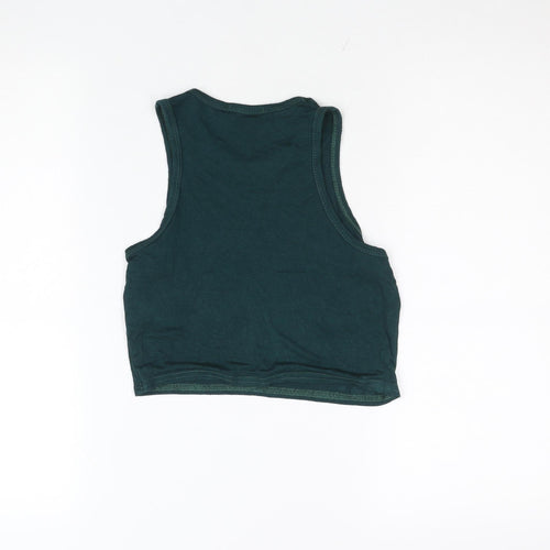PrettyLittleThing Women's Green Cropped Tank Top Size S