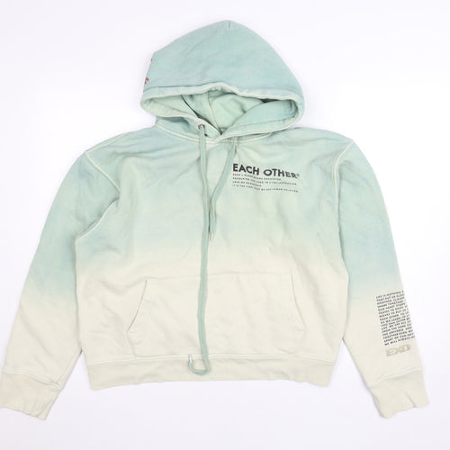 Each Other Women’s Blue Beige Ombre XL Pullover Hoodie Graphic Print