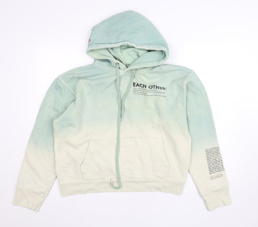 Each Other Women’s Blue Beige Ombre XL Pullover Hoodie Graphic Print