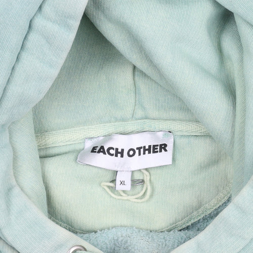 Each Other Women’s Blue Beige Ombre XL Pullover Hoodie Graphic Print