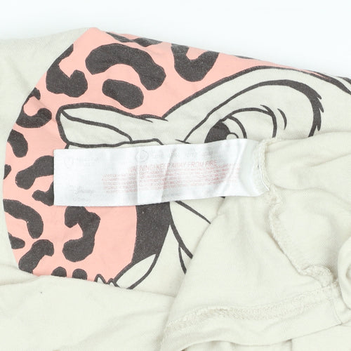 Disney Women’s Beige Simba Graphic T-Shirt Size L 14-16 Casual Cotton
