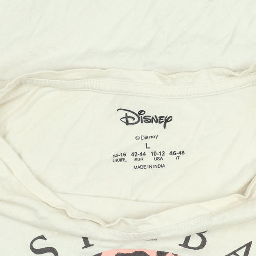 Disney Women’s Beige Simba Graphic T-Shirt Size L 14-16 Casual Cotton