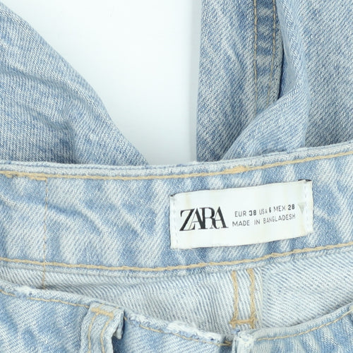 Zara Women Blue High Rise Mom Jeans Size 10