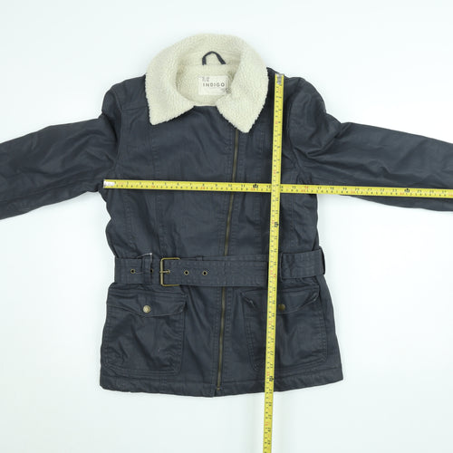 Marks and Spencer Women’s Grey Belted Faux Shearling Lined Biker Jacket UK 10