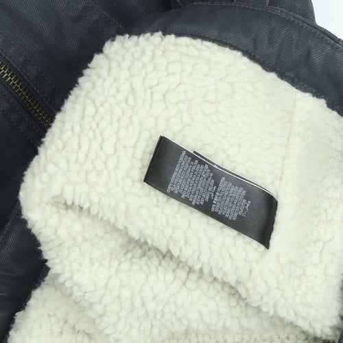 Marks and Spencer Women’s Grey Belted Faux Shearling Lined Biker Jacket UK 10