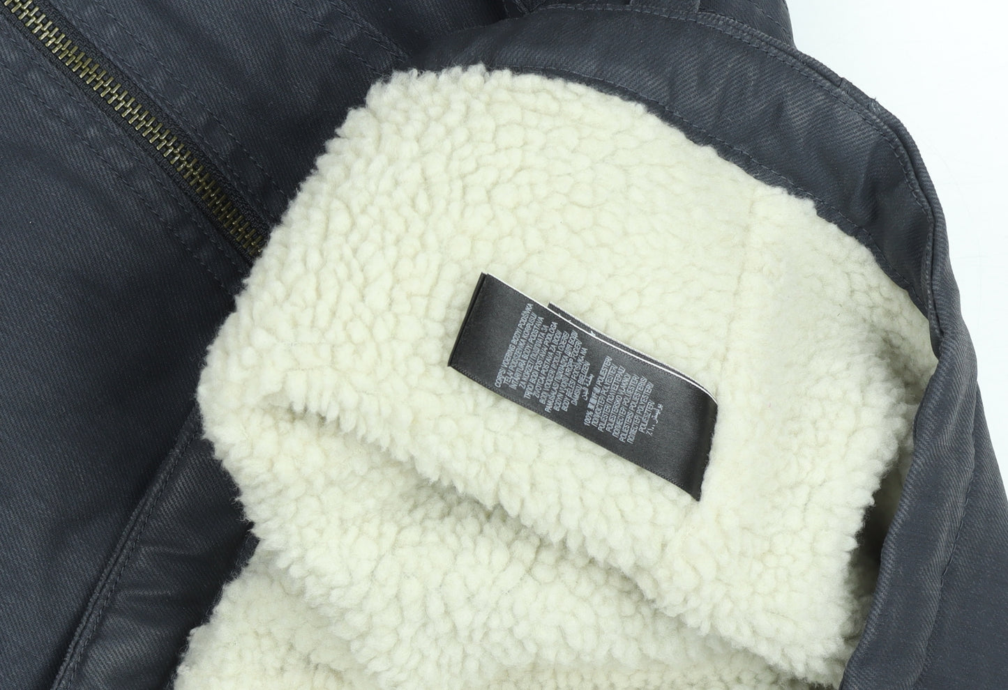 Marks and Spencer Women’s Grey Belted Faux Shearling Lined Biker Jacket UK 10