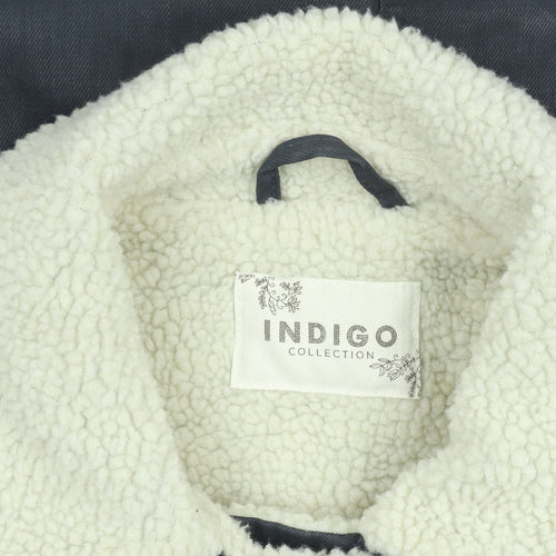 Marks and Spencer Women’s Grey Belted Faux Shearling Lined Biker Jacket UK 10