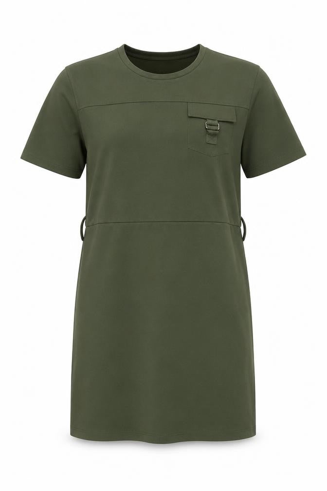 Warehouse Women’s Green Size 12 T-Shirt Belted Knee Length Dress