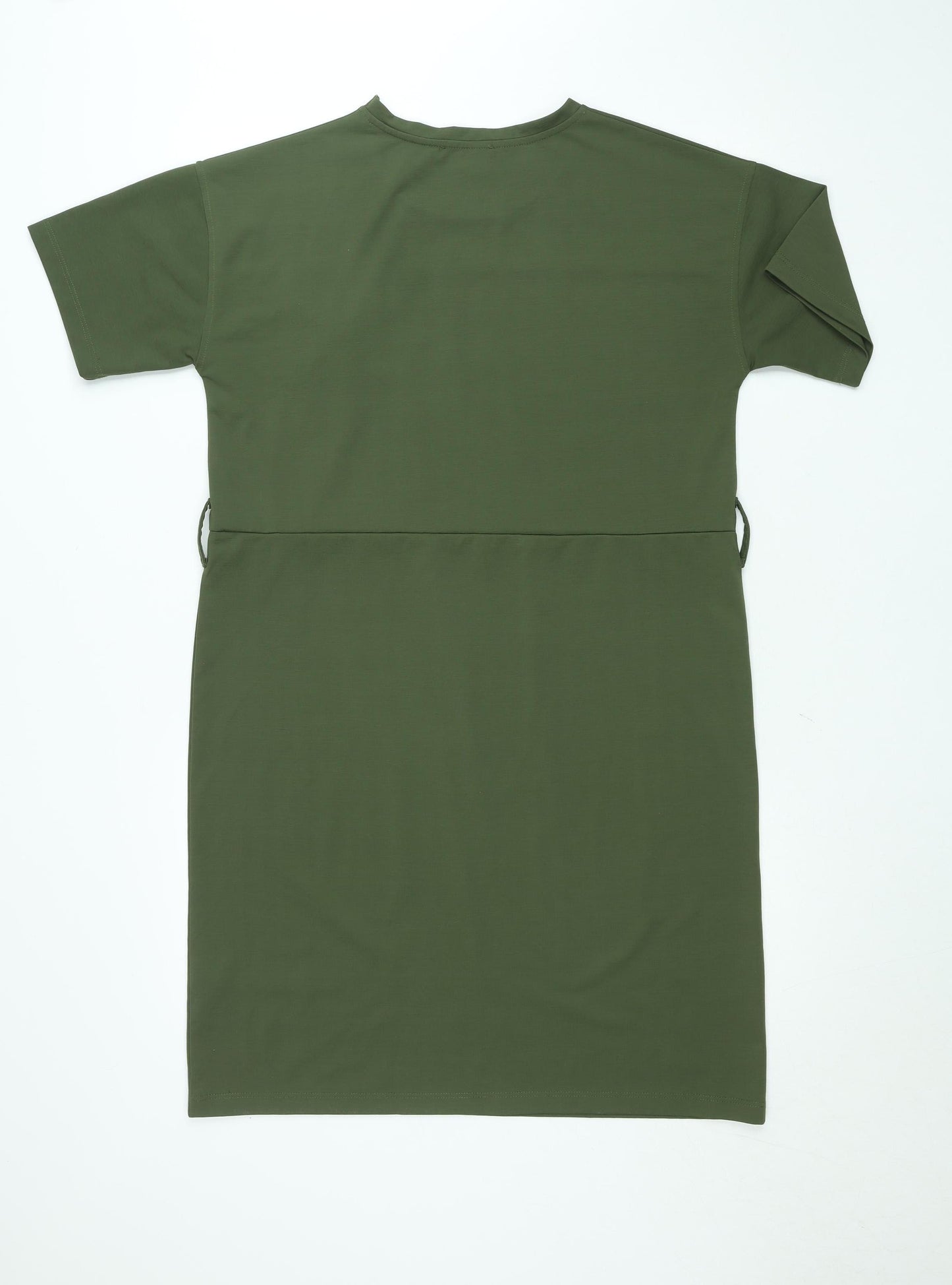 Warehouse Women’s Green Size 12 T-Shirt Belted Knee Length Dress