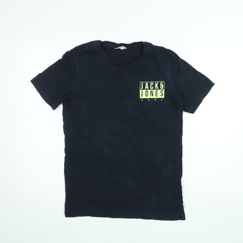 Jack & Jones Core Men's Black Logo Short Sleeve Cotton T-Shirt M
