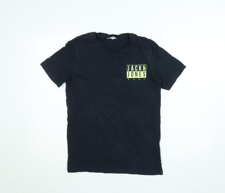 Jack & Jones Core Men's Black Logo Short Sleeve Cotton T-Shirt M