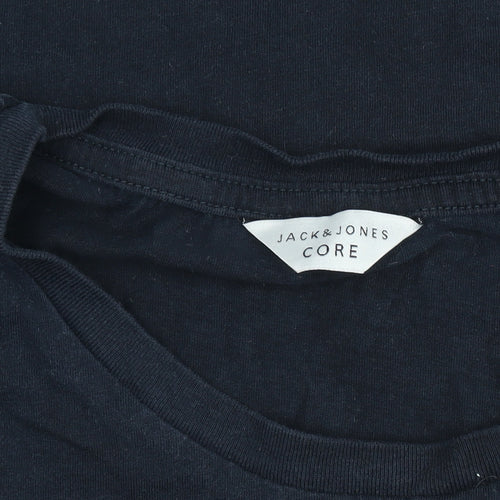 Jack & Jones Core Men's Black Logo Short Sleeve Cotton T-Shirt M