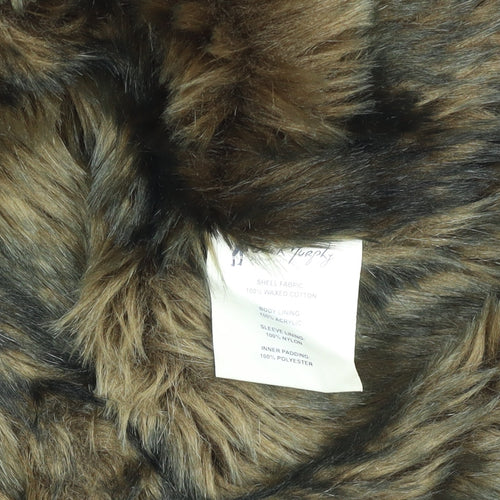 Jack Murphy Women Black Quilted Waxed Cotton Mid-Length Jacket Size 16