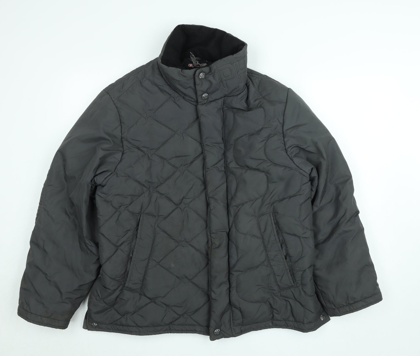 Phat Farm Men's Black Quilted Nylon Winter Jacket Size S