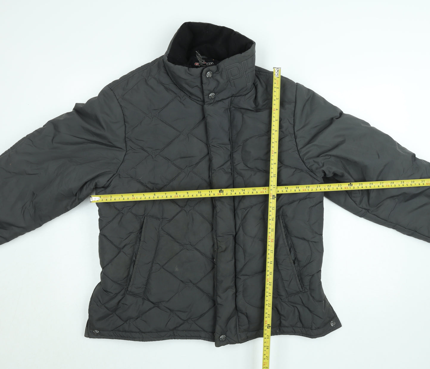 Phat Farm Men's Black Quilted Nylon Winter Jacket Size S