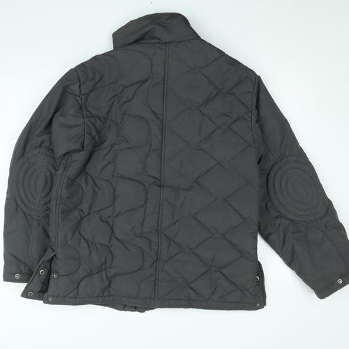 Phat Farm Men's Black Quilted Nylon Winter Jacket Size S