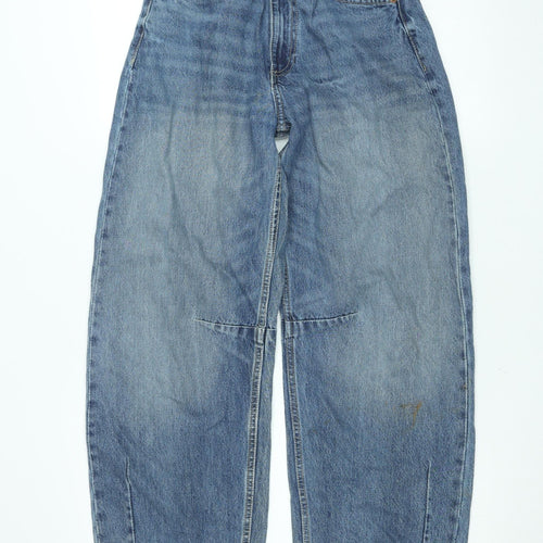 ZARA Women’s Blue Wide-Leg High-Rise Denim Jeans Size 4