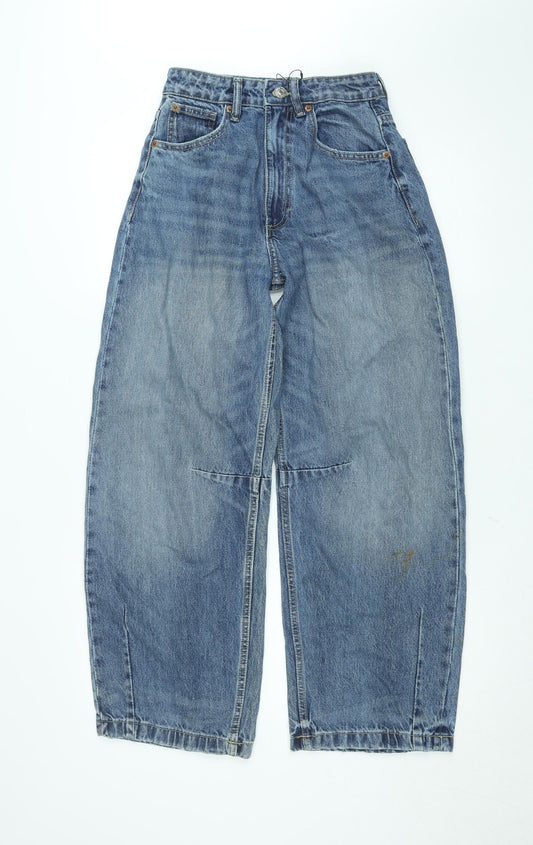 ZARA Women’s Blue Wide-Leg High-Rise Denim Jeans Size 4