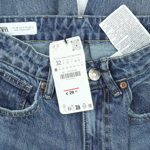 ZARA Women’s Blue Wide-Leg High-Rise Denim Jeans Size 4