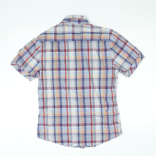 Dunnes Men’s Multicoloured Check Short Sleeve Slim Fit Shirt Size S
