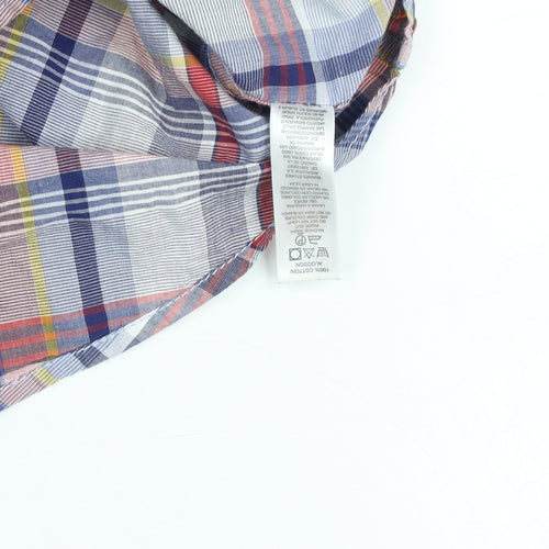 Dunnes Men’s Multicoloured Check Short Sleeve Slim Fit Shirt Size S