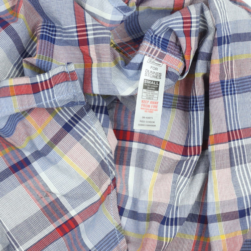 Dunnes Men’s Multicoloured Check Short Sleeve Slim Fit Shirt Size S