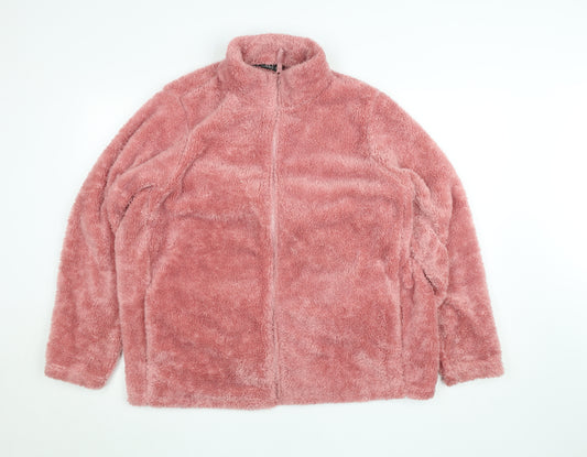 Dunnes Women Pink XXL Fleece Jacket with Full Zip and Pockets