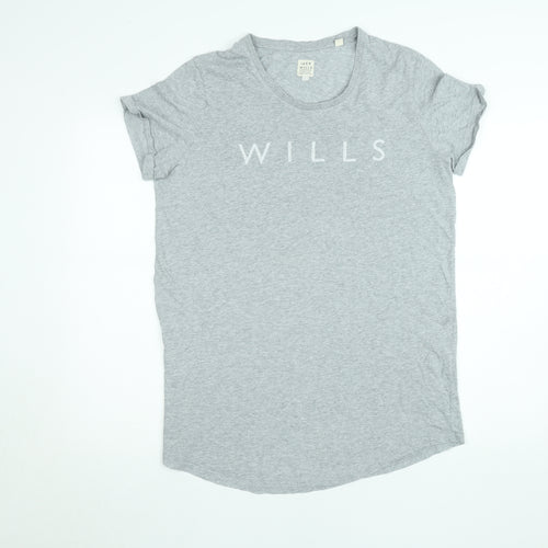 Jack Wills Womens Grey Basic Cotton T-Shirt Size 14