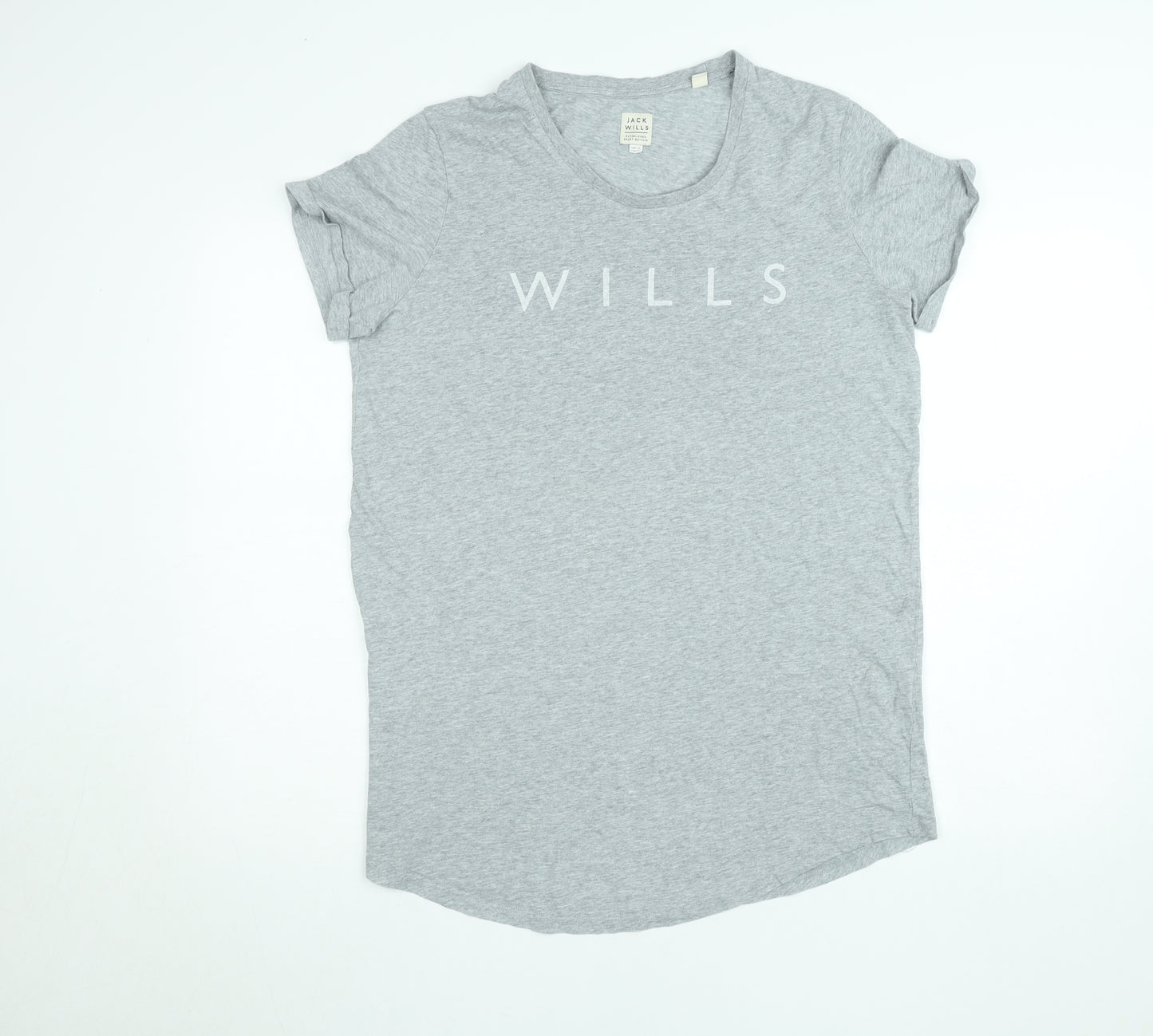 Jack Wills Womens Grey Basic Cotton T-Shirt Size 14