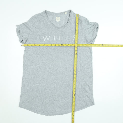 Jack Wills Womens Grey Basic Cotton T-Shirt Size 14
