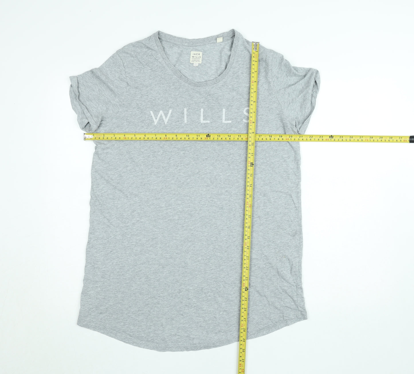 Jack Wills Womens Grey Basic Cotton T-Shirt Size 14