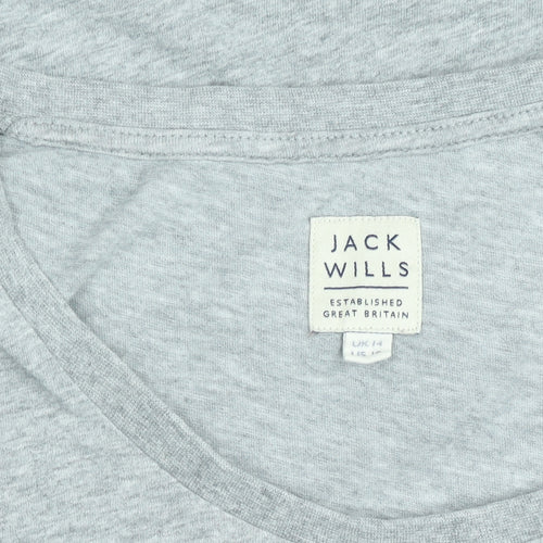 Jack Wills Womens Grey Basic Cotton T-Shirt Size 14