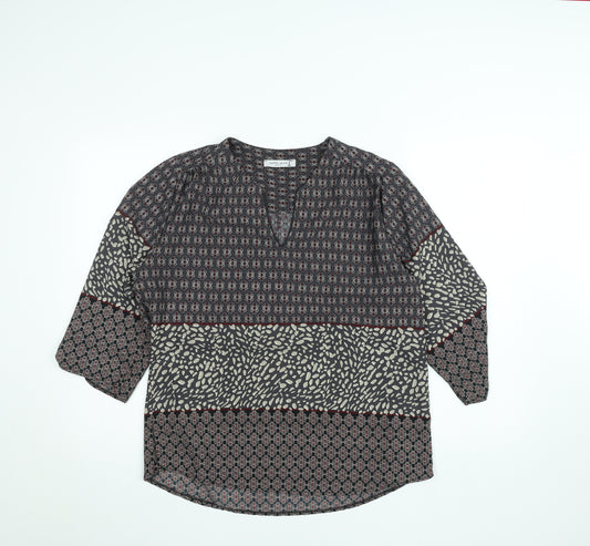 J’aime La Vie Women’s Multicoloured Tunic Blouse Size M Bohemian V-Neck