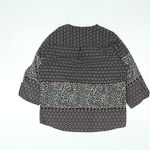 J’aime La Vie Women’s Multicoloured Tunic Blouse Size M Bohemian V-Neck