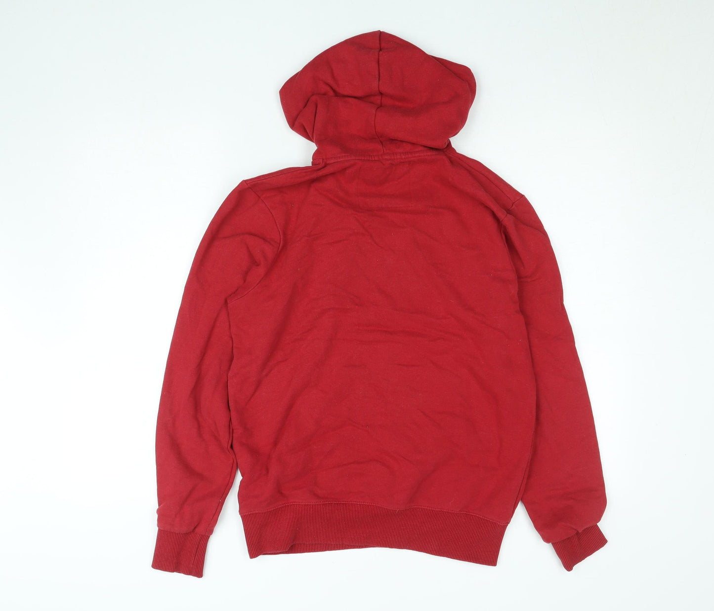 Pull & Bear Women's Red Hoodie Size Small Pullover Graphic 1991 Cotton Blend
