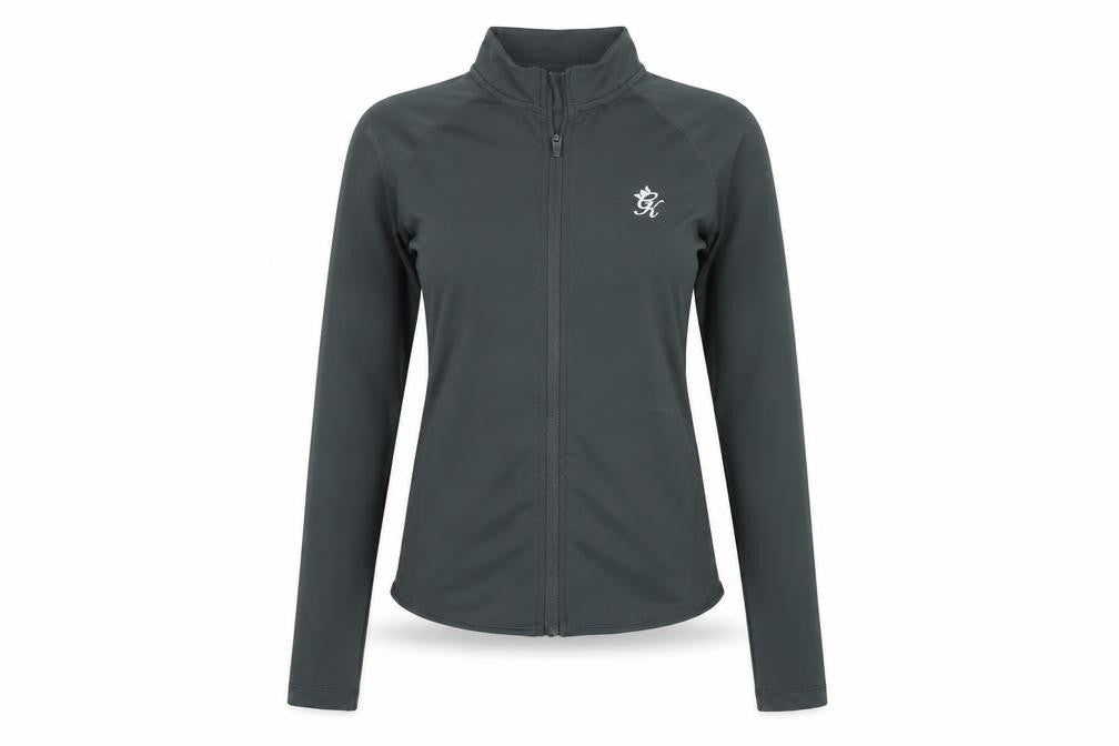 Front view of Gym King Women's Black, size 6 Slim, Fit Full Zip Track Jacket