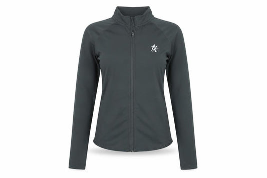 Front view of Gym King Women's Black, size 6 Slim, Fit Full Zip Track Jacket