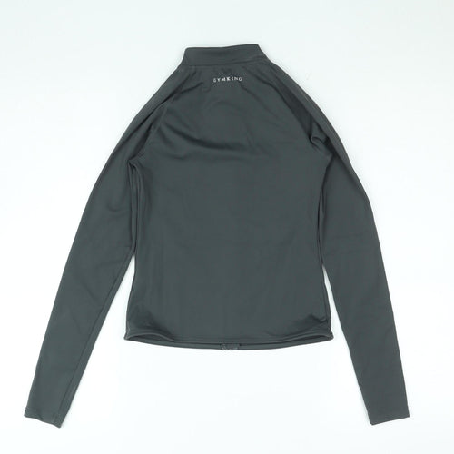 Gym King Women's Black Size 6 Slim Fit Full Zip Track Jacket