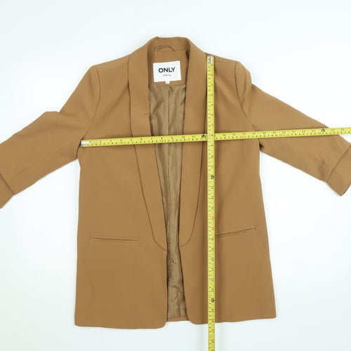 ONLY Women’s Brown Shawl Lapel Blazer Size 8 Tailored Stretch Jacket