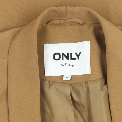 ONLY Women’s Brown Shawl Lapel Blazer Size 8 Tailored Stretch Jacket