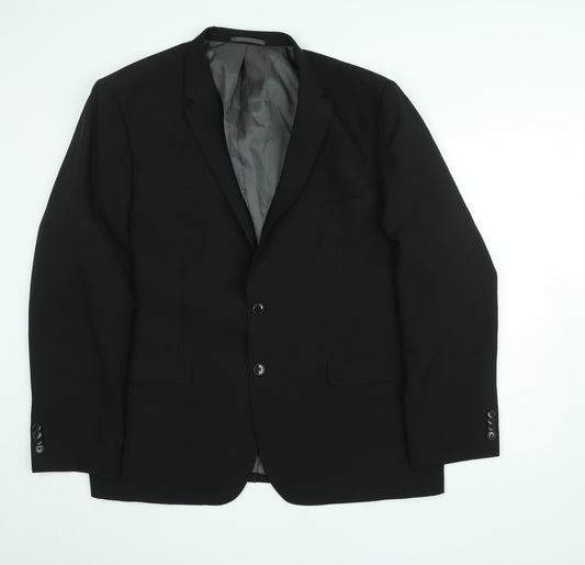 Taylor & Wright Men's Black Regular Fit Formal Blazer 50R