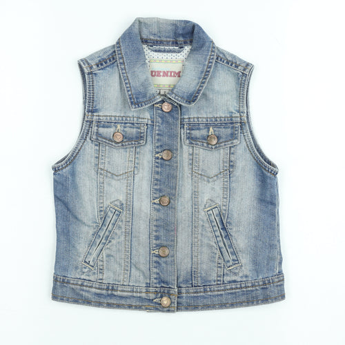 Dunnes Stores Girls Blue Denim Button Waistcoat Age 7 Years