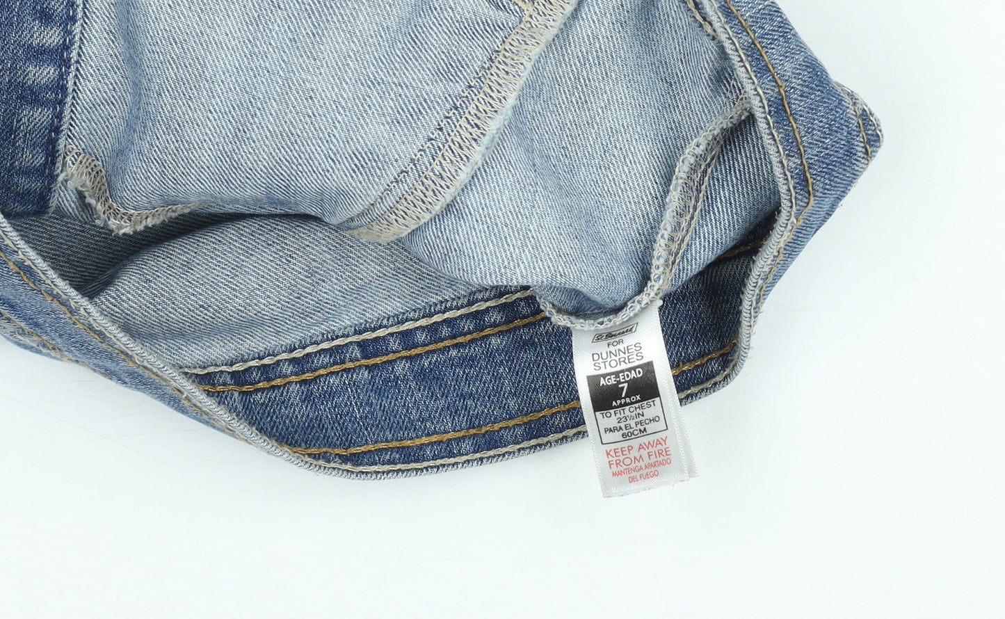 Dunnes Stores Girls Blue Denim Button Waistcoat Age 7 Years